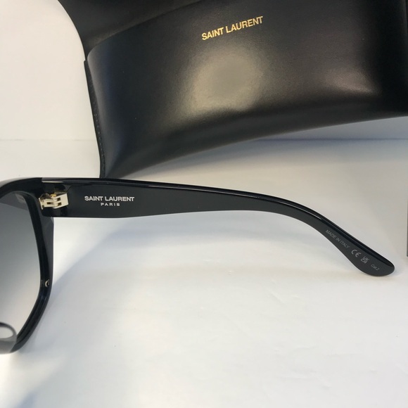 💯 - New Authentic SAINT LAURENT SLM8/F Sunglasses Black - Picture 14 of 15